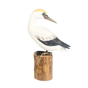 Small Gannet Preening Wood Carving
